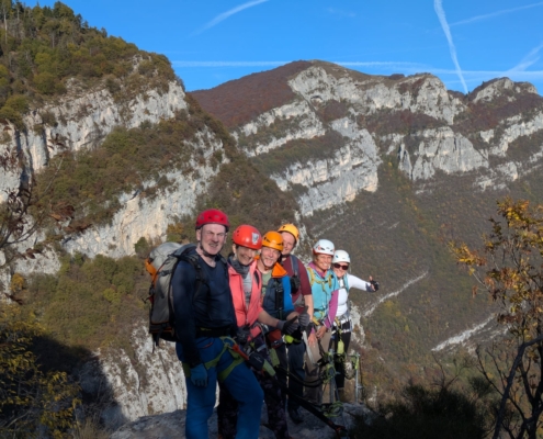 Gruppebild am Ausstieg - Ferrata Gerardo Sega